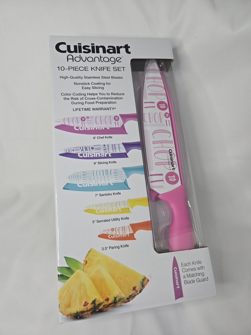 Cuisinart Advantage 10-Piece Knife Set Stainless Steel with Blade Guards Chef
